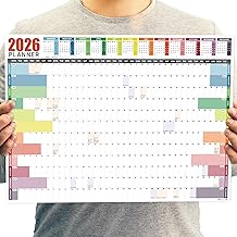 Giftinghouse 2026 Wall Planner A3 (42 x 29.7cm) - Jan To Dec Full Year Uncoated Wall Planner 2026 UK - Wall Calendar 2026 with mount stickers for home, office and school