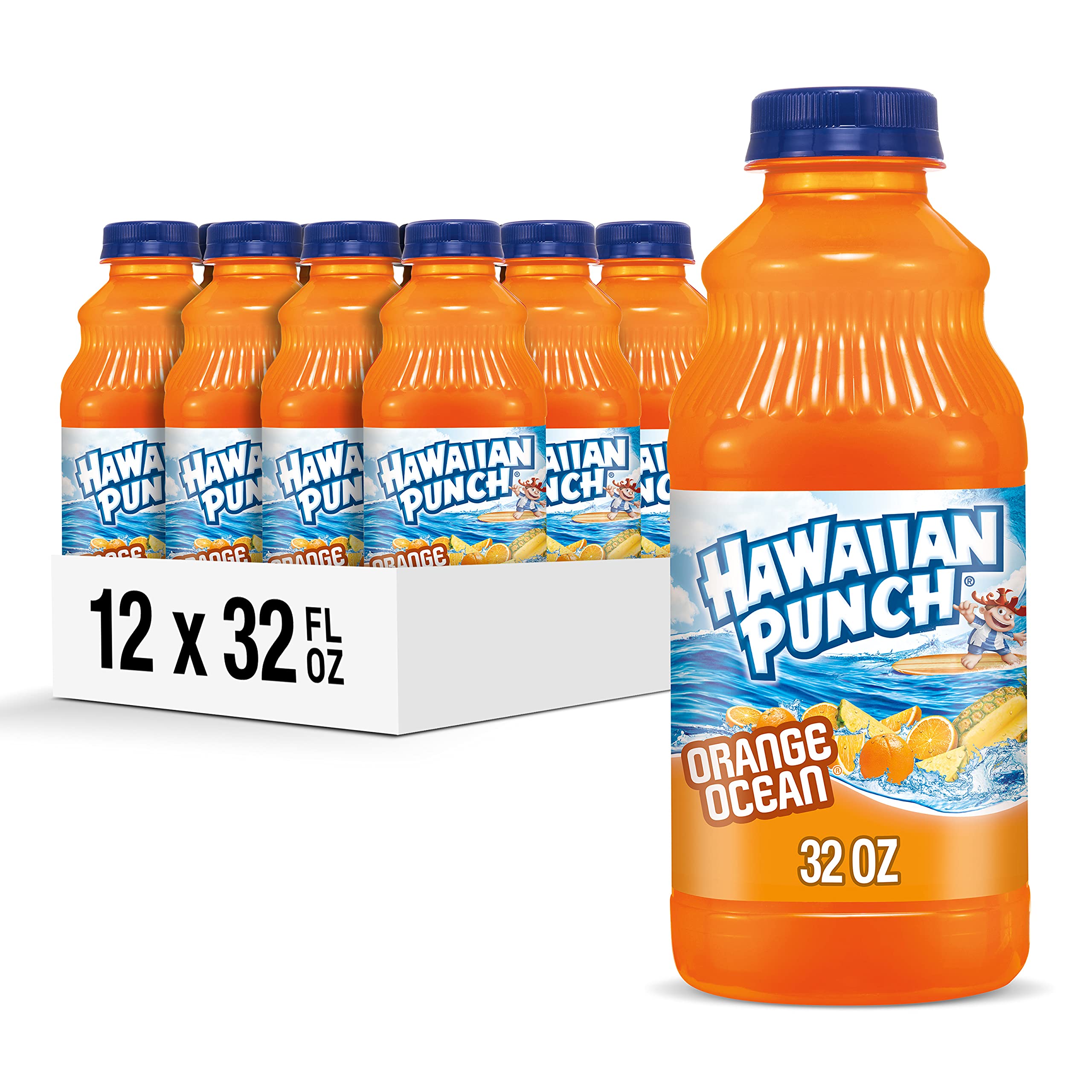 HAWAIIAN PUNCHOrange Ocean Fruit Juice Drink, 32 Fl Oz Bottle (Pack Of 12), Caffeine-free, Carbonation-free, Gluten-free, Excellent Source Of Vitamin C, Less Than 100 Calories