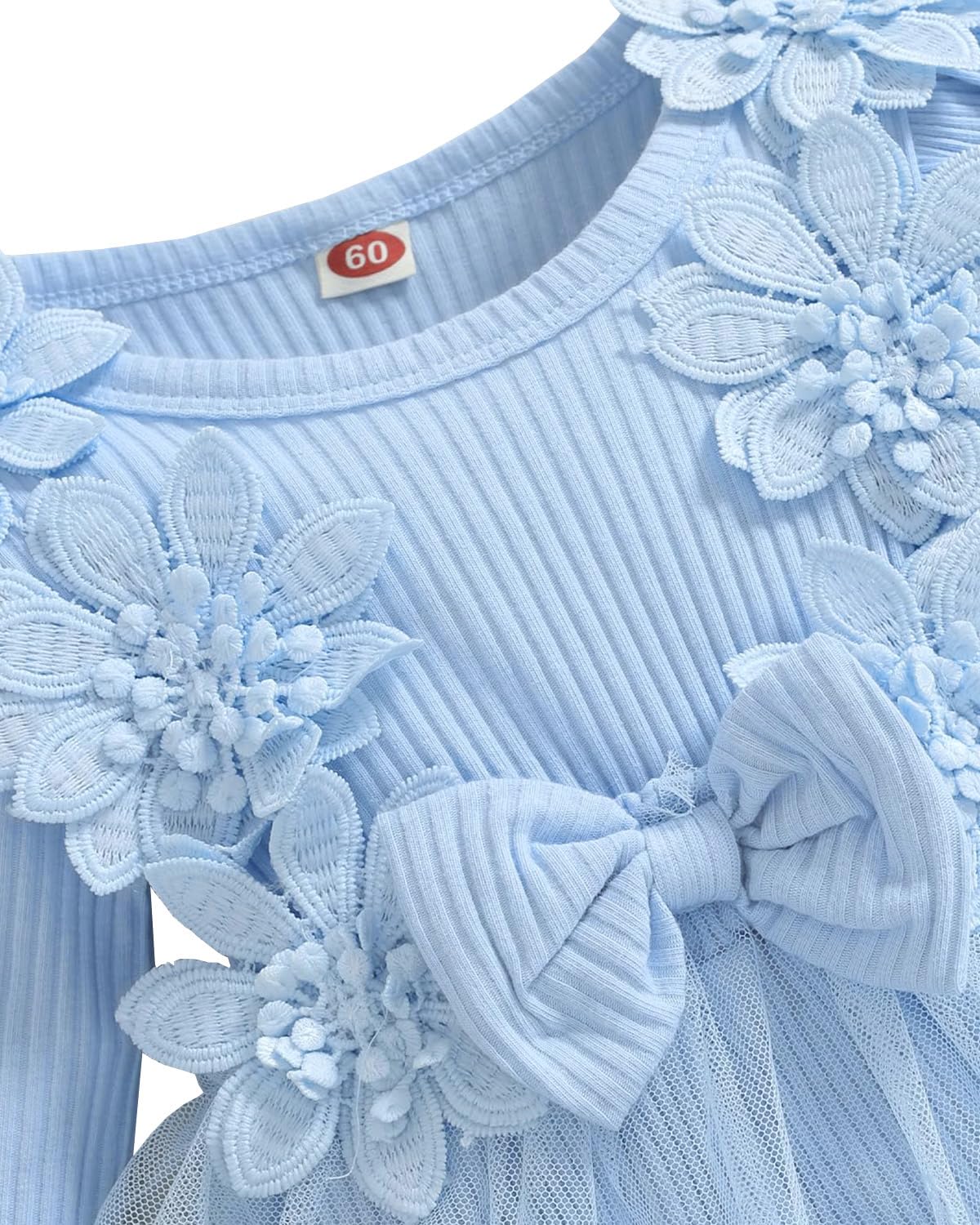 WYTbaby Baby Mädchen Kleid Langarm Neugeborene Babykleidung Rüschen Tüllkleid Prinzessin Tutu Rock für Kleinkind Mädchen 0-12 Monate