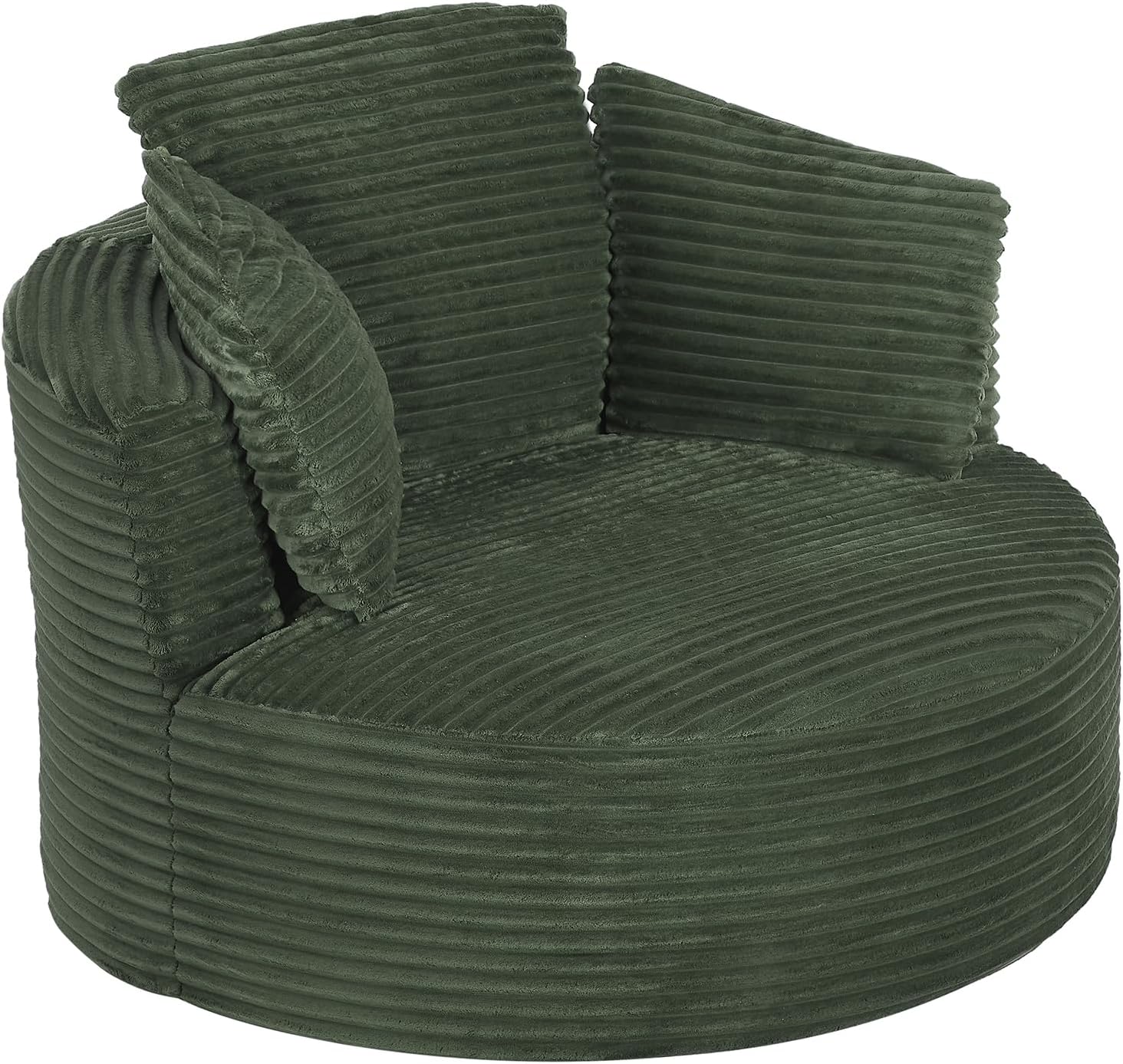 Henf Round Chaise Lounge Chair Indoor, 49 inch Oversized Circle Boneless Chair Sleeper Sofa Bed Upholstered Corduroy Deep Seat Cloud Circle Sofa Chair for Reading, Living Room,No Assembly Required