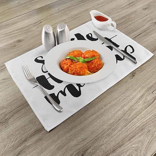 Miniatura 2 de Ambesonne - Juego de 4 individuales con diseño de estampado tribal y bohemio de bambú prehistórico en estilo de madera dentada oriental, hechos de