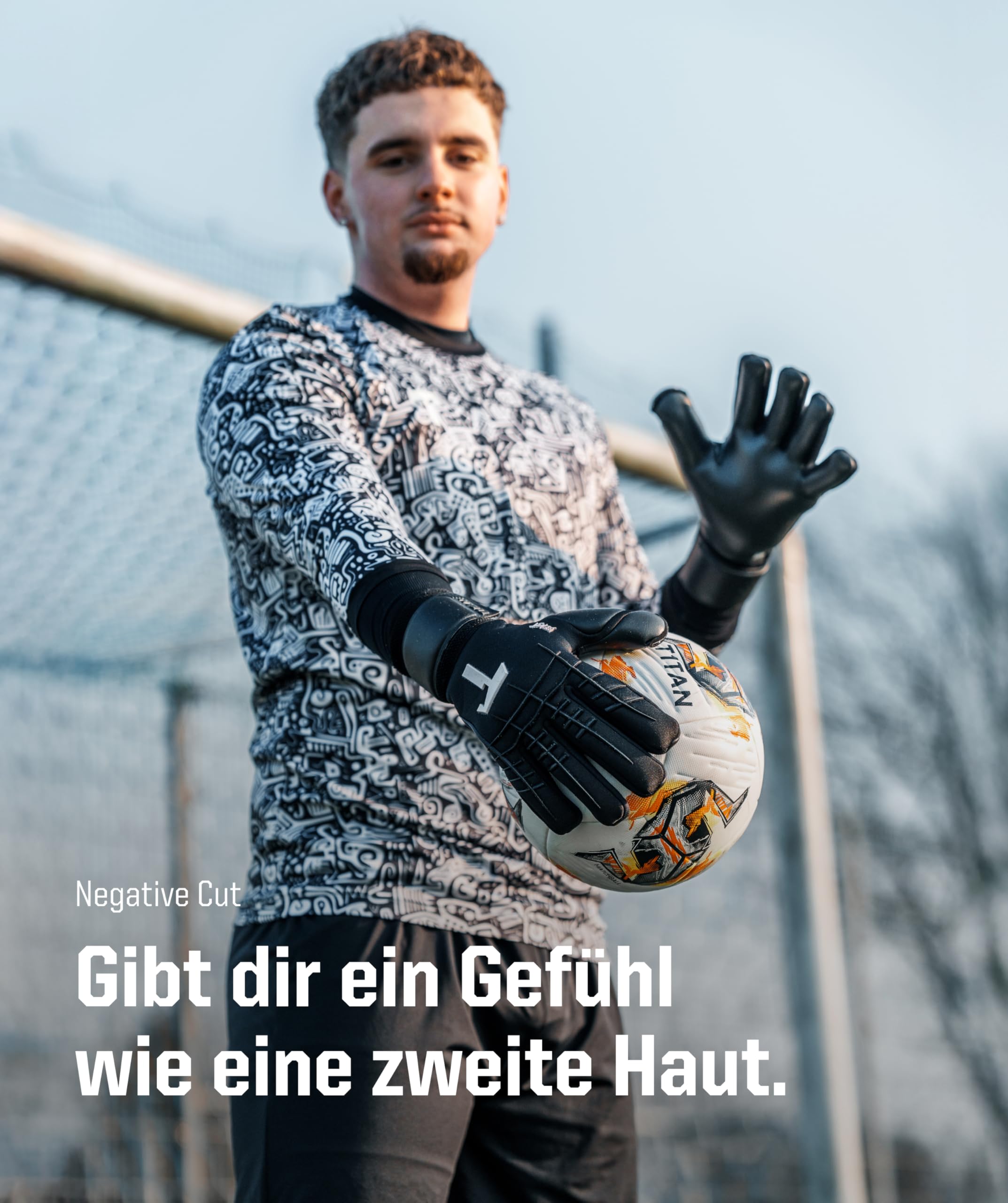 T1TAN Profi Torwarthandschuhe Herren Beast Fingerschutz, Größe 6-11, Torhüterhandschuhe Erwachsene,Tormannhandschuhe Jugendliche, Fußball Torwart