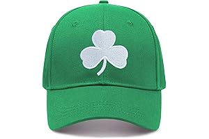 St. Patrick's Day Vintage Style Green Velour Clover Baseball Cap