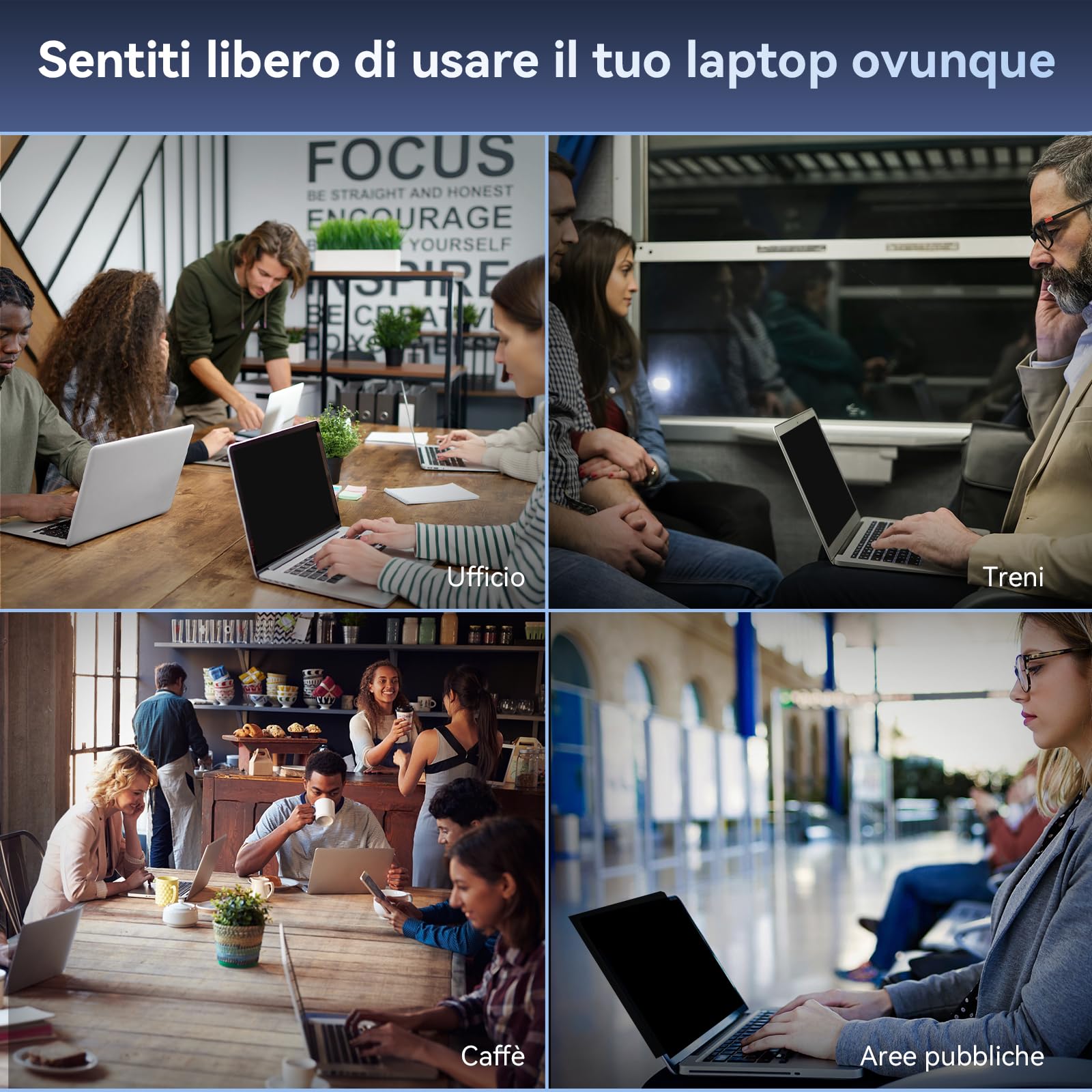 Laptop Filtro Privacy Schermo 15.6 Pollici 16:9, Pellicola Privacy Filter Compatibile con HP/dell/Acer/Lenovo/Thinkpad/Samsung/ASUS/Sony, Rimovibile Pellicola de Protezione