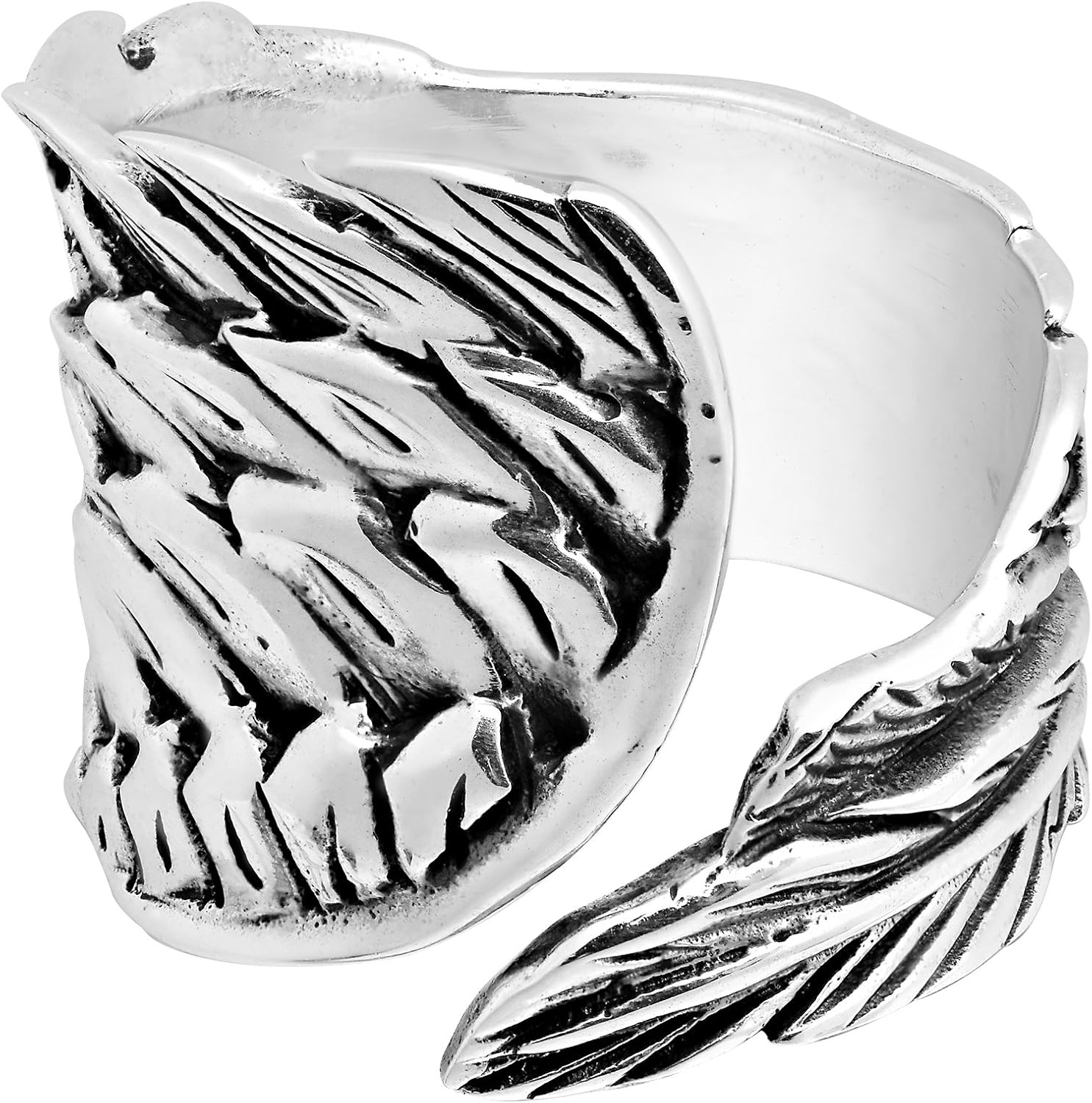 Miniatura 3 de AeraVida - Anillo de plata de ley 925 envolvente con alas de ángel guardián, anillos de plata unisex para hombres y mujeres, anillos de plata