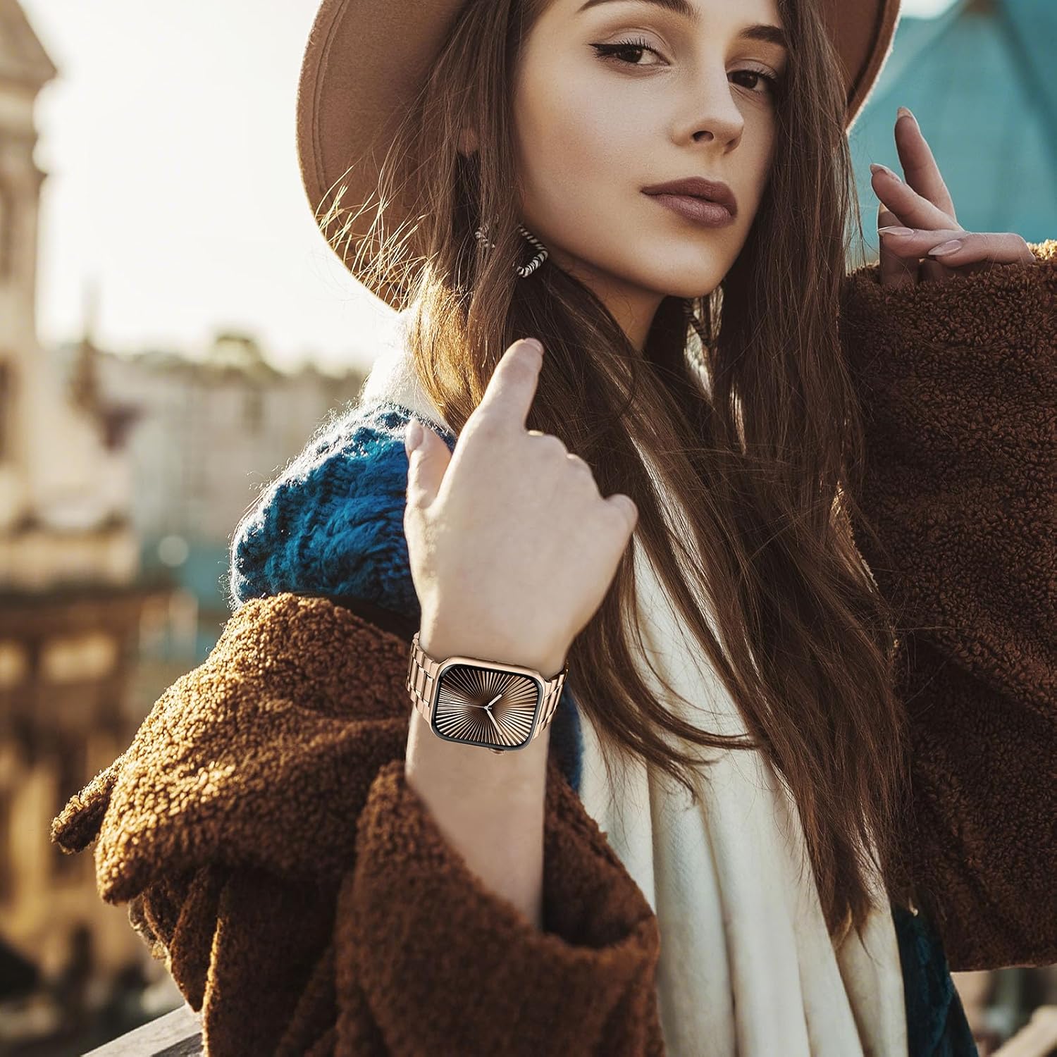 Stainless Steel Bands Compatible with Apple Watch Band 42(Series 11/10)/41/40/38mm, Men/Women Metal Replacement Strap Compatible for iWatch SE3/2/1 Series 11 10 9 8 7 6 5 4 3 2 1, Rose Gold - Image 8