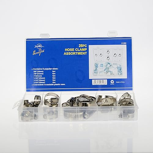 Miniatura 2 de SWORDFISH Surtido de abrazaderas de manguera de acero inoxidable 31280 de 26 piezas