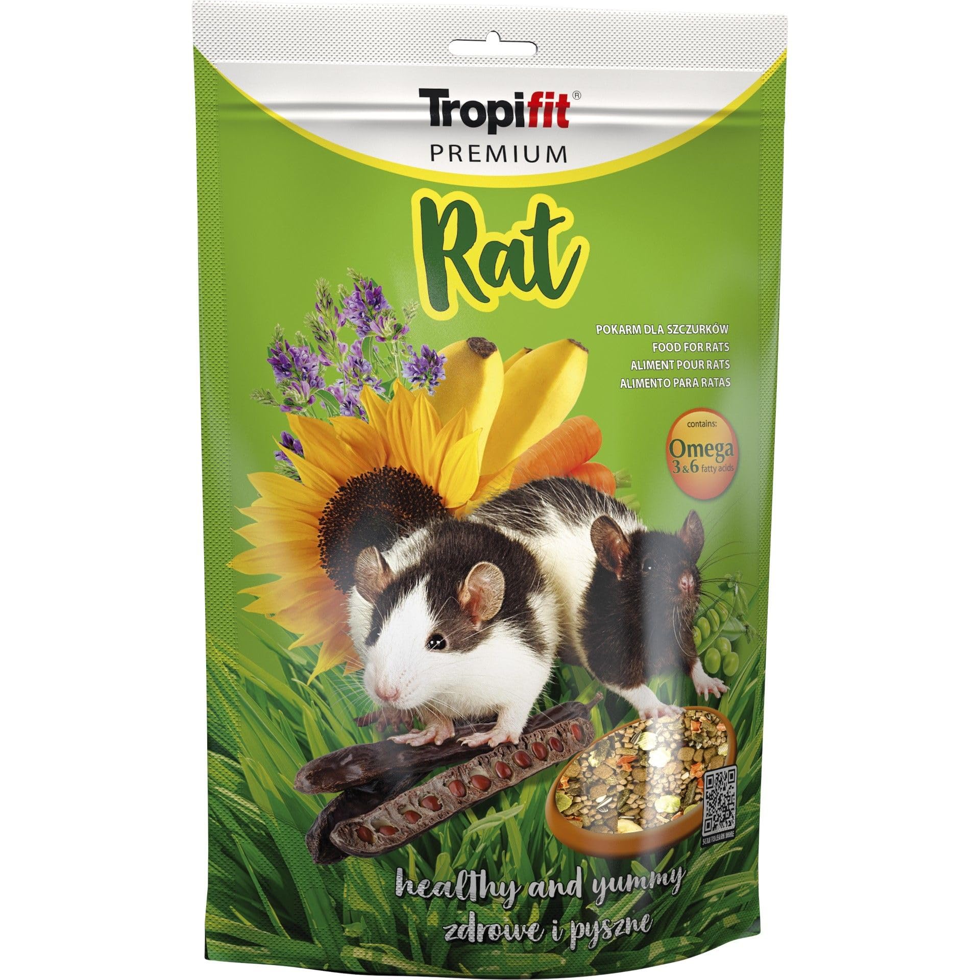 RAT 500g - Mangime completo per ratti con banane dolci, uva passa e carote