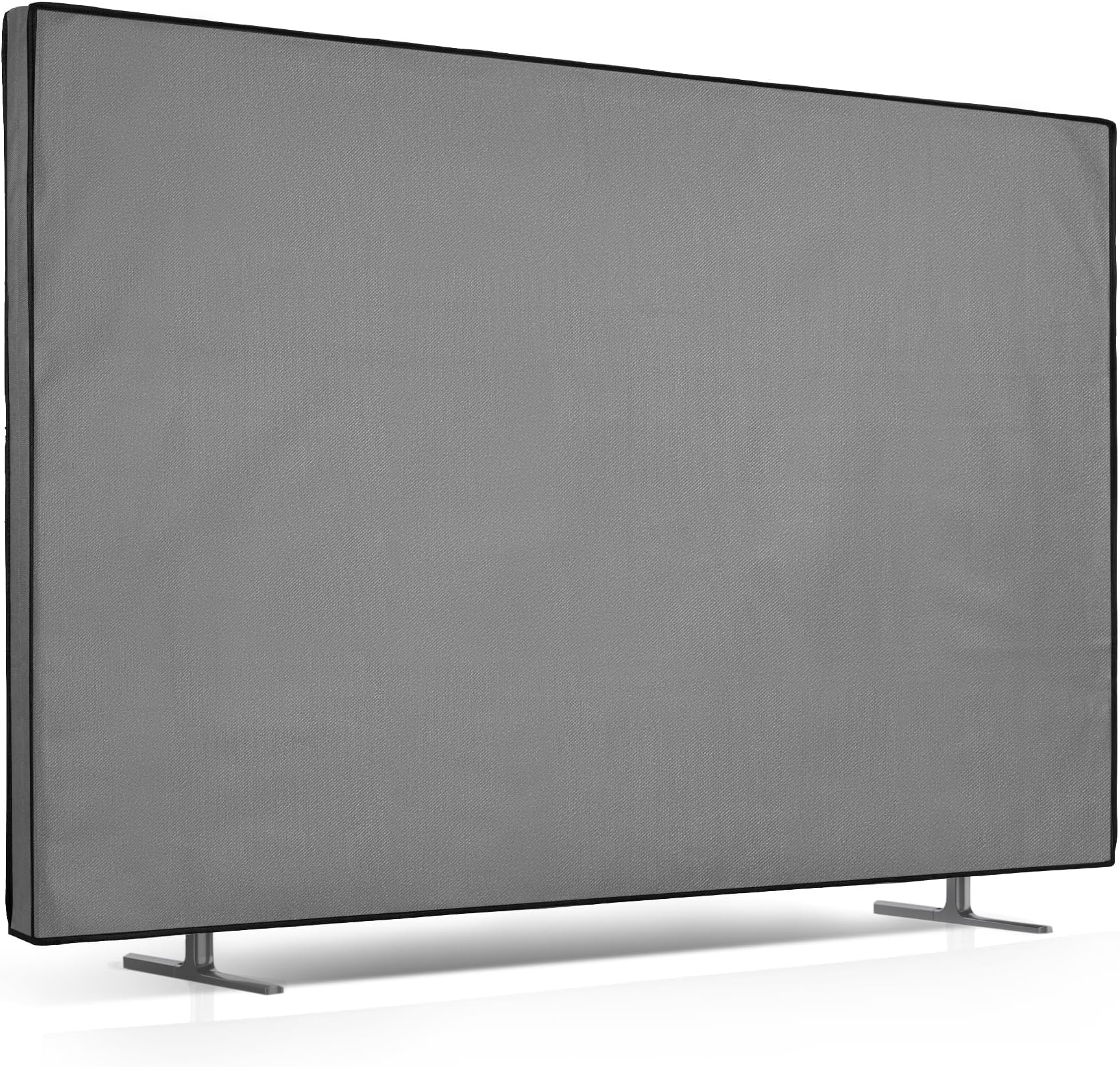 kwmobile Indoor 75" TV Cover – Television Dust Cover Screen Protector – TV Screen Dust Protection – Synthetic Fabric Light Grey