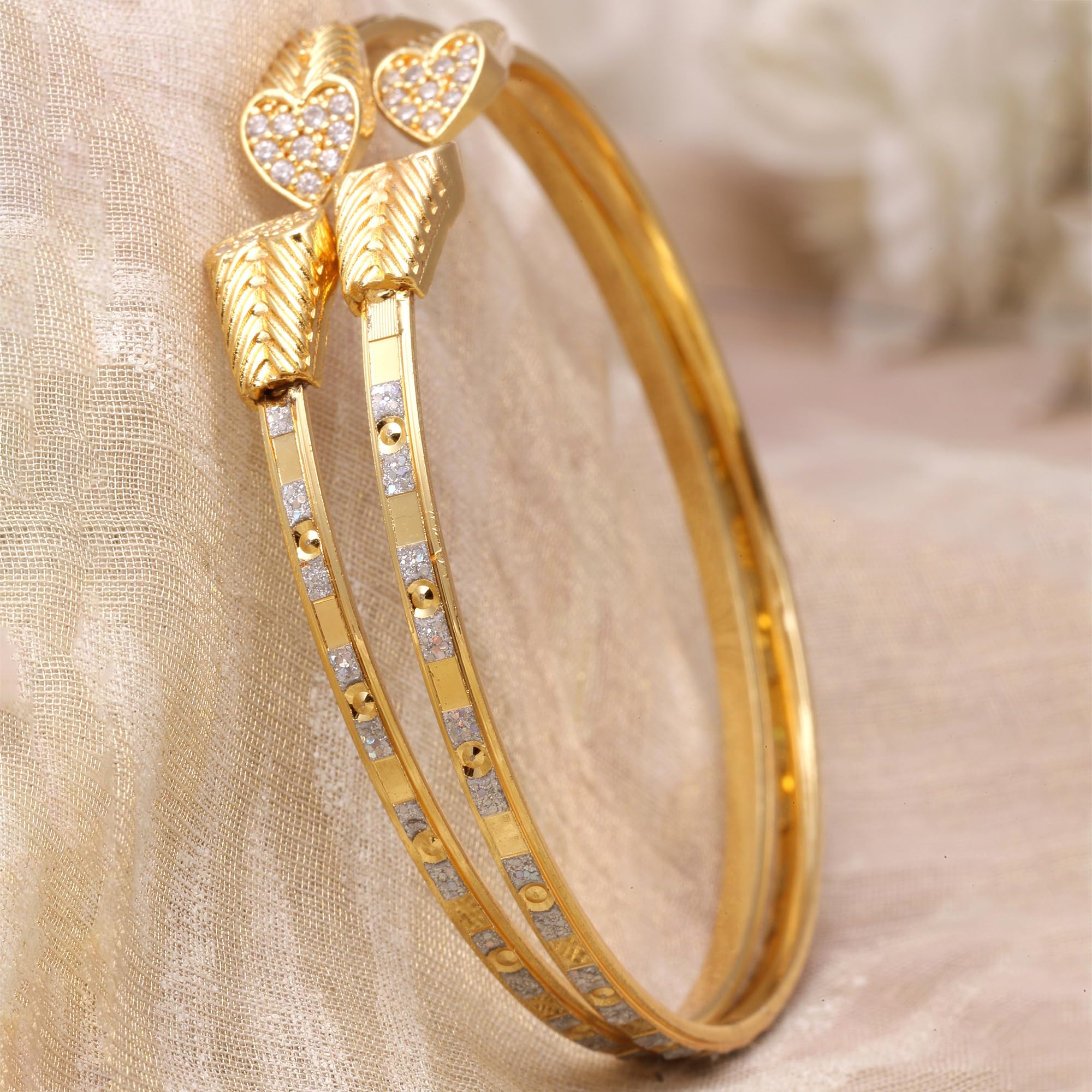 Gold-Plated American Diamond Bangle Bracelet