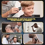 Professional Hair Clippers and Beard Trimmer for Men, Cordless Hair Trimmer Barber Clippers Hair Cutting Kit Rechargeable T-Blade Shaver Haircut Grooming Set with 10 Guide Combs Gifts for Men - 2