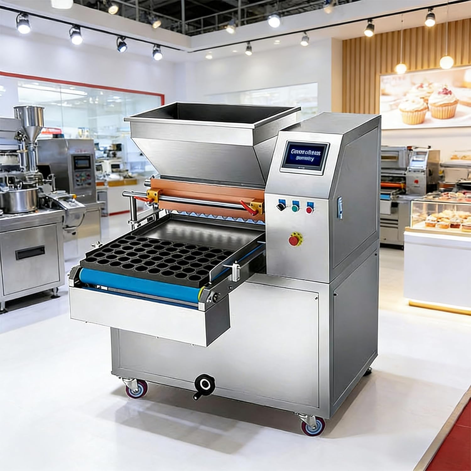 Multi Piston Cupcake Depositor - Commercial Automatic Batter Filler with 6 Nozzles for High Volume Bakeries, Industrial Stainless Steel Depositor for Cupcakes and Muffins