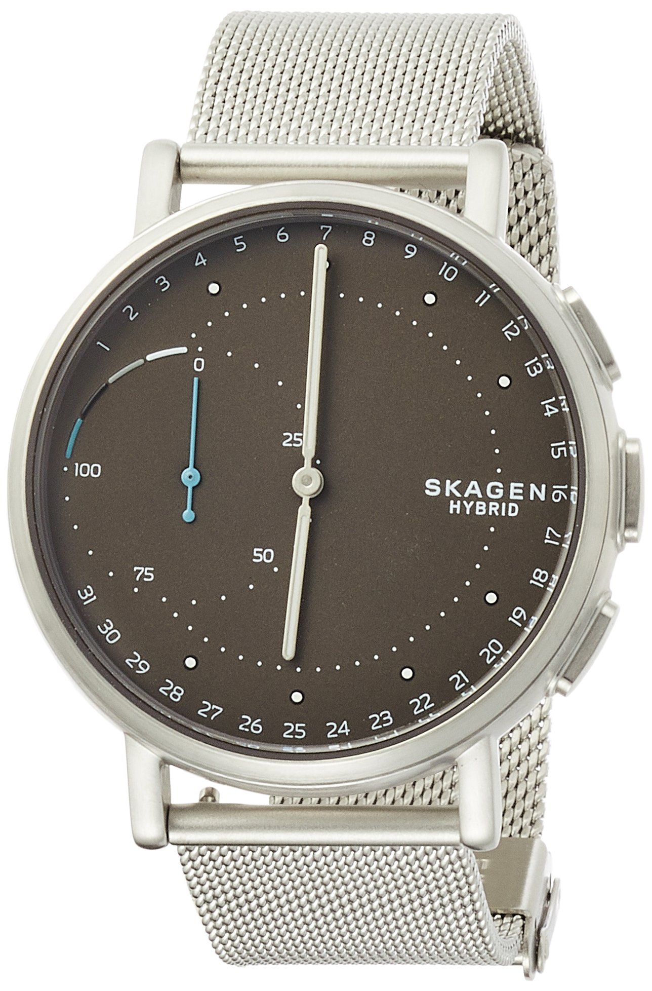 Rear view of SKAGEN SKT1113 Hybrid Smartwatch with case back and strap