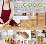 Disposable Paper Salad Bowls w/Lids 750ml to Go, 50PK Take Out Food Containers with Lids Non-Spill, 25 OZ Compostable Meal Prep Food Container for Restaurant Family Lunch Catering