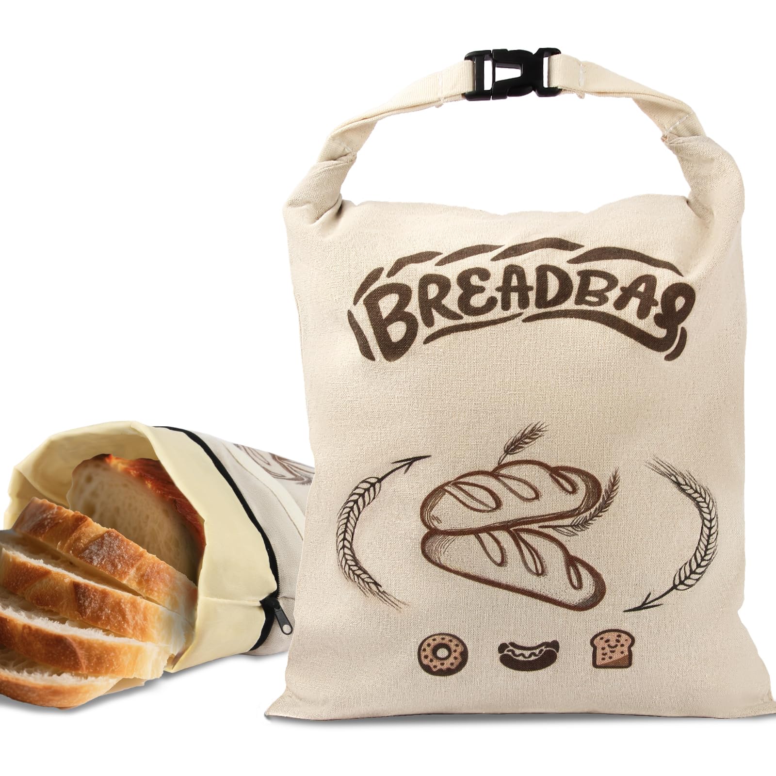 FONDFRAMORY Beeswax Bread Bags for Sourdough, Large Size Sourdough Bread Bags with Beeswax to Keep Freshness Longer, Washable and Reusable Sourdough