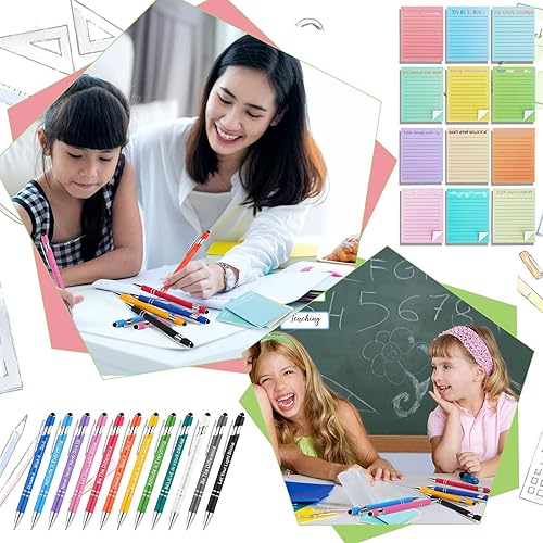 Miniatura 3 de Juego de 24 regalos divertidos que incluye blocs de notas divertidos bolígrafo a granel con tinta negra bonitas notas adhesivas con refranes para