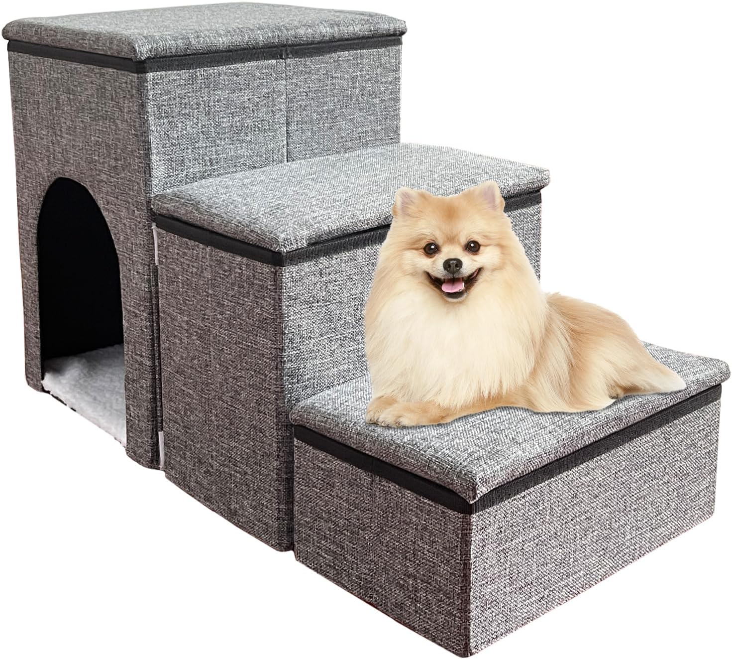 Apatal Dog Stairs,Portable Puppy Steps with Storage