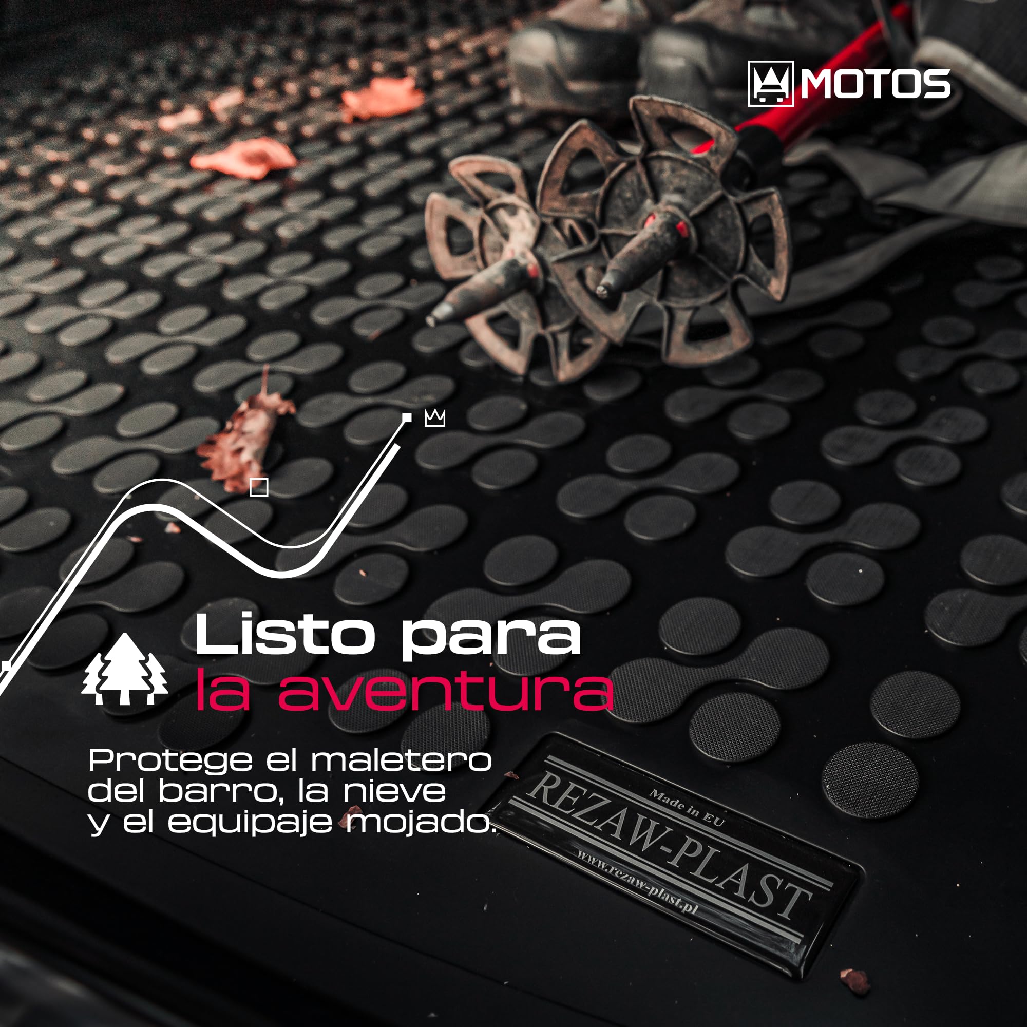 M MOTOS Tapetes de goma para maletero adapta para Volkswagen Taigo desde 2021 Mejore la comodidad de sus viajes con la alfombrilla antideslizante - alfombrilla para maletero de coche para todo tipo de