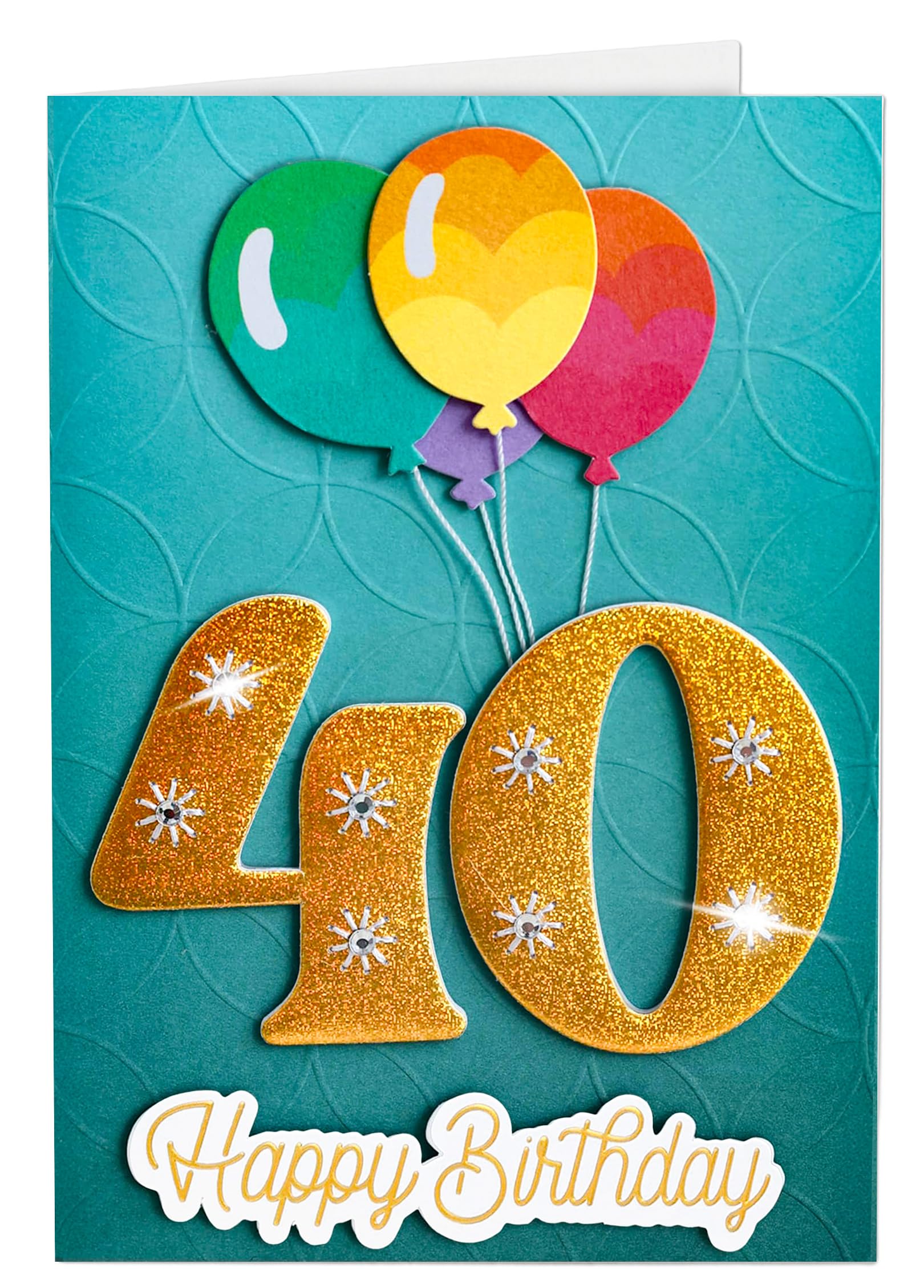 Joli Coon Premium 40th Birthday Card SIGNATURE 3D - Handmade greeting card with premium paper envelope and seal sticker