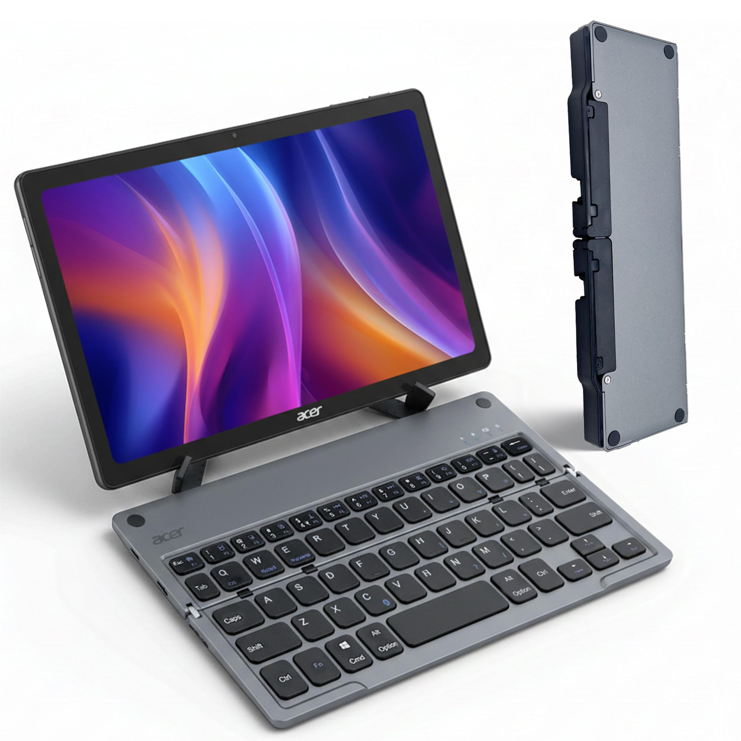 Acer Trifold Pro | 60 Keys Foldable Bluetooth Keyboard | BT 5.0 | Rechargeable 140mAh Battery | USB-C Fast Charging | Compact Travel Design | 40H Working Time | Space Grey | Windows/Mac/Android-picture-22