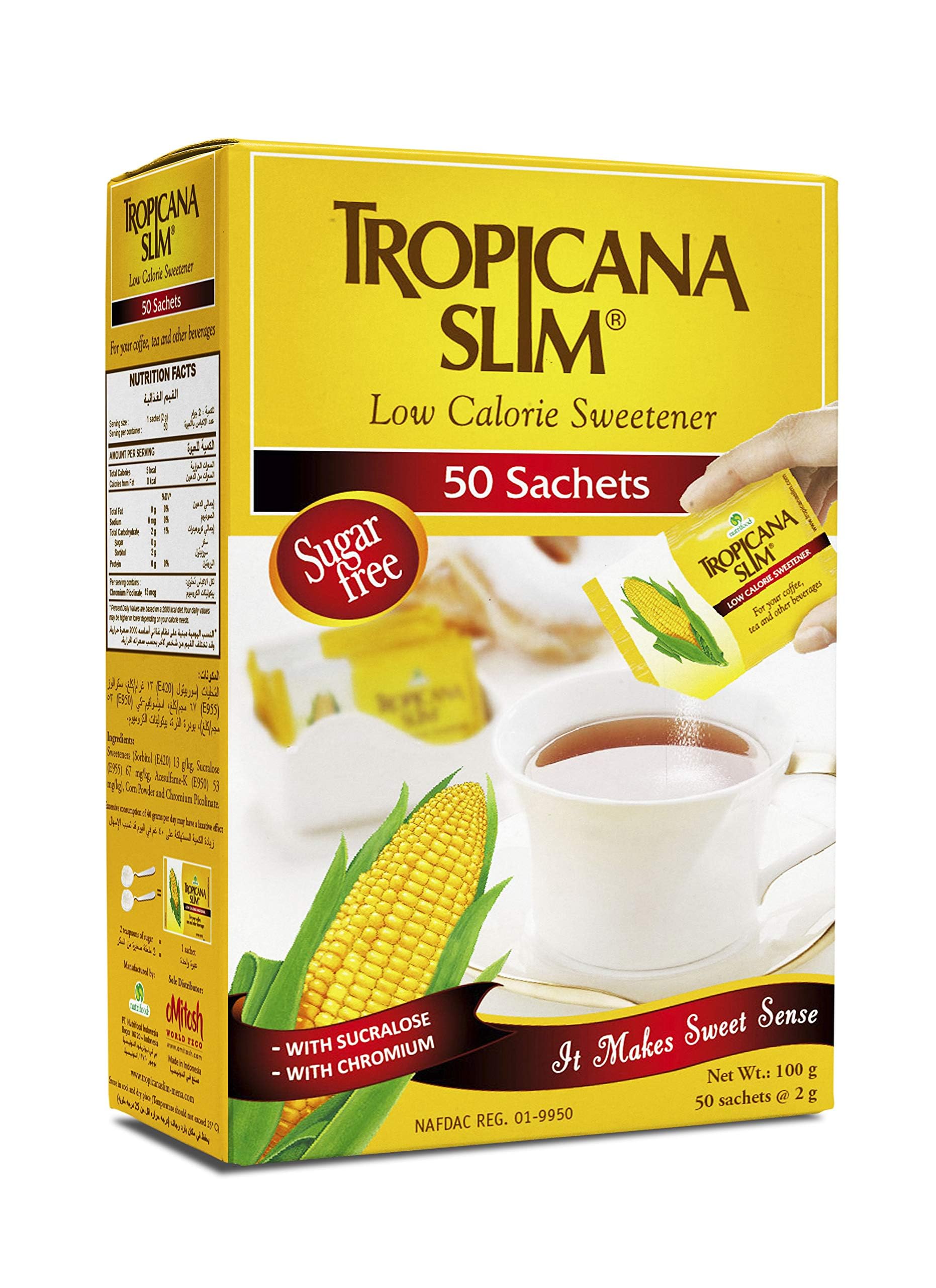 Tropicana Slim low Calorie Sweetener 100g (50 Sachets) Sugar Free (B0CG3MFXXJ) Amazon Price History, Amazon Price Tracker