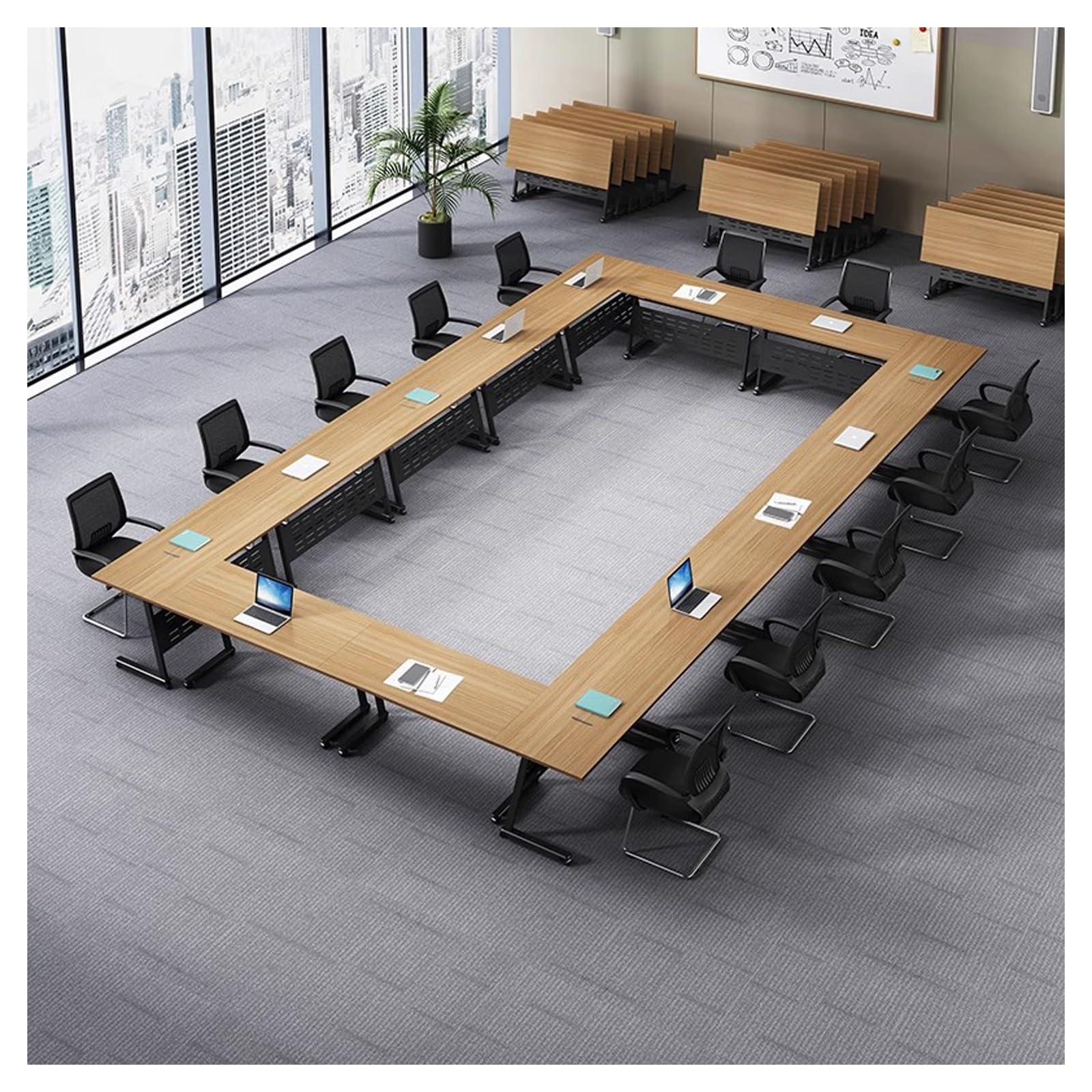 Table De Conférence Pliable, Bureau Mobile À Plateau Rabattable pour Salles De Formation et Mobilier Scolaire, Table pour Centre Multimédia