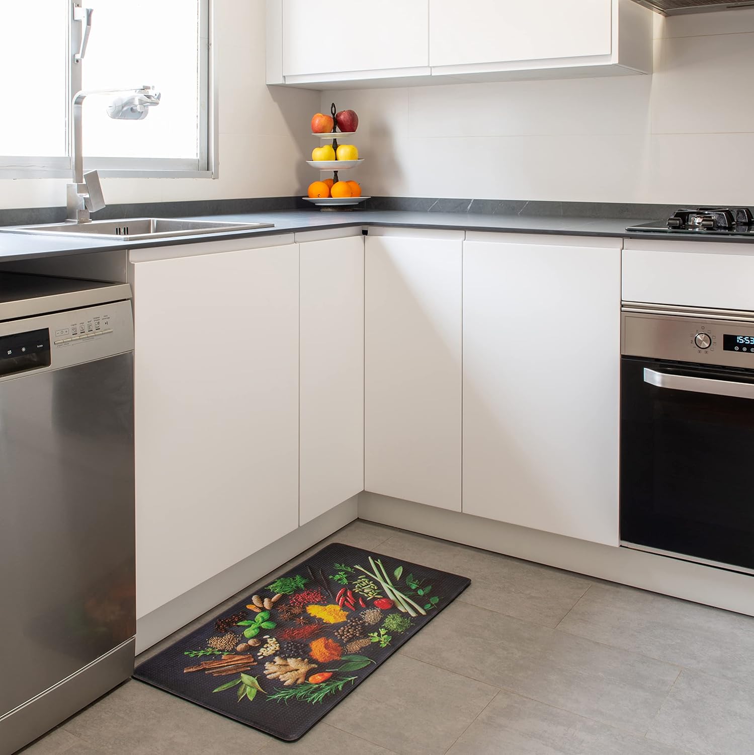 Artistic Anti Fatigue Kitchen Mat for Floor - Colorful and Fun Mats - Comfort and Relaxing Memory Foam Rug - Stylish Mat - Waterproof - Easy Wipe Clean - Spice Art - 31.5”x17.5”x12mm