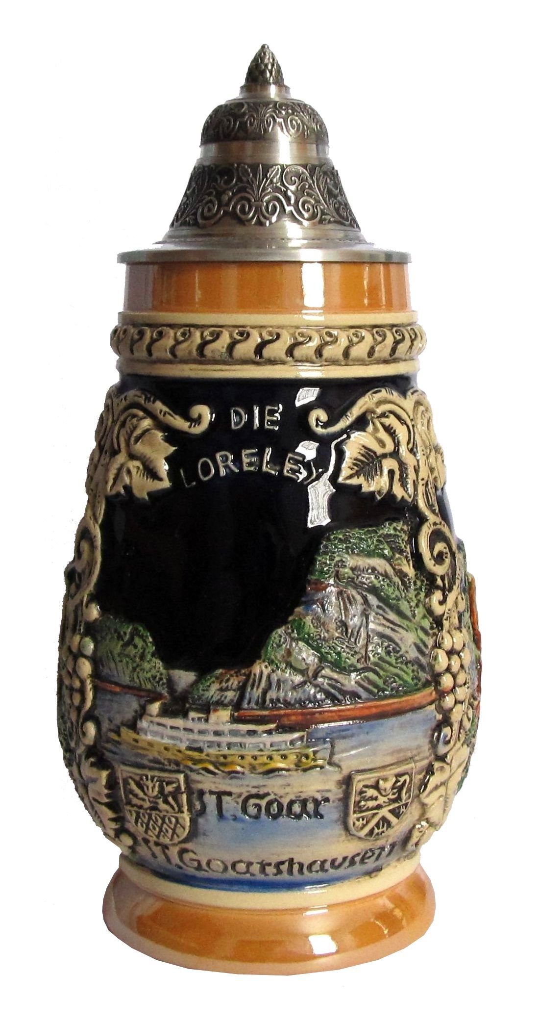 KING Jarra de cerveza alemana Loreley, jarra 0,5 litros