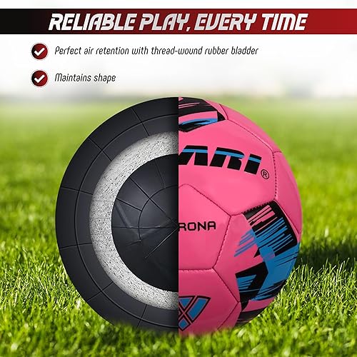 Miniatura 6 de Vizari Verona - Balón de fútbol para niños, jóvenes, adultos, tamaño 3, 4, 5, práctica y partido, pelota de fútbol para interiores y exteriores para