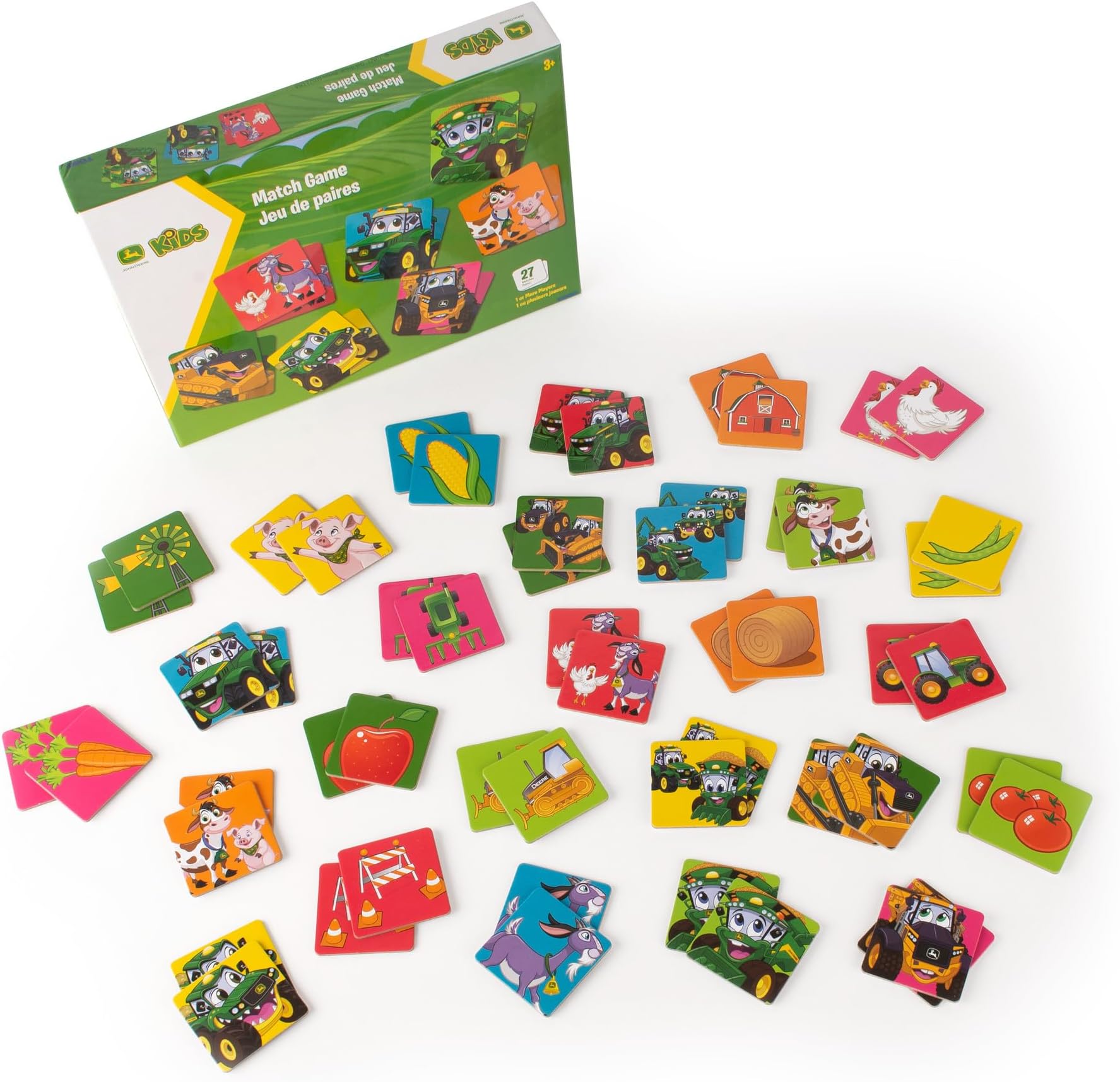 TOMY John Deere Kids Match Game – Memory Game Fun for Kids 3 and Up (Model: 47283)