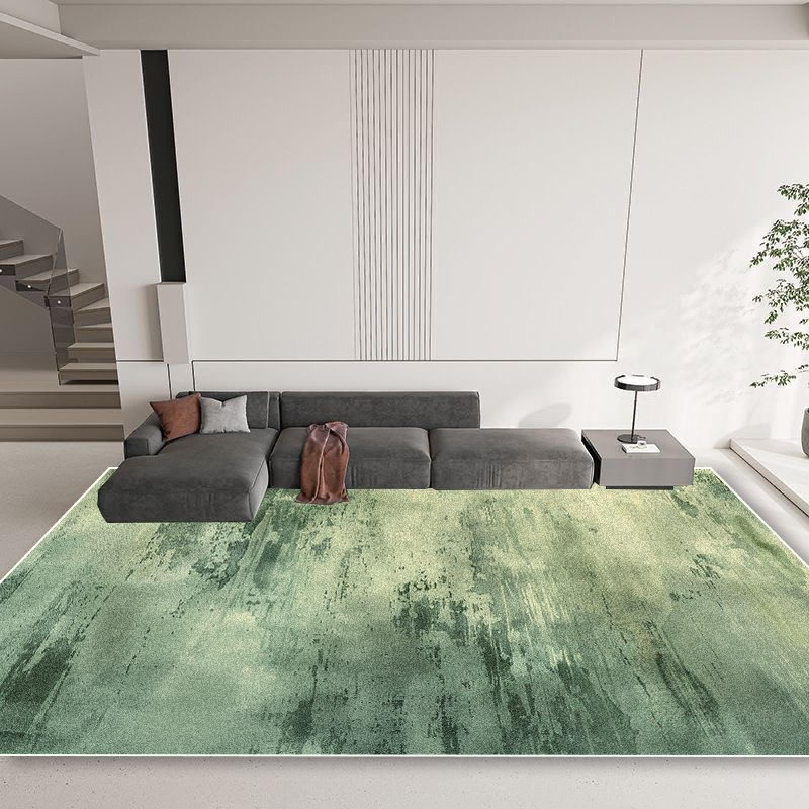Tapis de salon vert clair doux CX048 : fini les poils partout dans la chambre