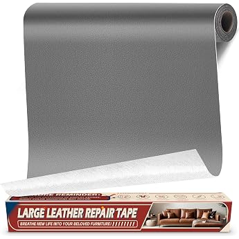Faux Leather Patches Self-Adhesive 43 x 200 cm Self-Adhesive Faux Leather Repair Kit for Furniture Leather Patches Self-Adhesive for Car Seat Couch Chairs Boat Seat Sofa Dark Grey