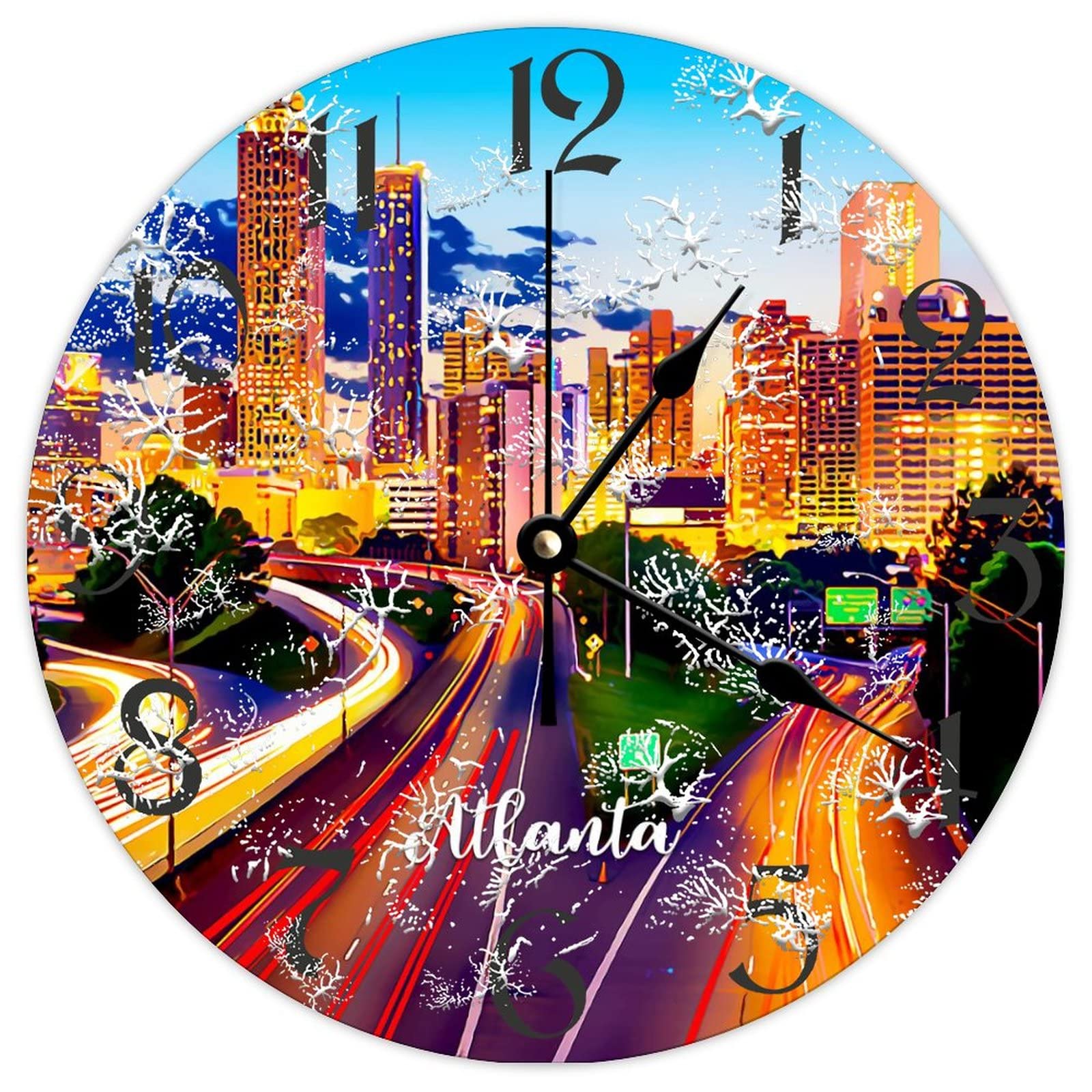 Horloge ronde en bois Atlanta vintage 38cm pour salon rétro