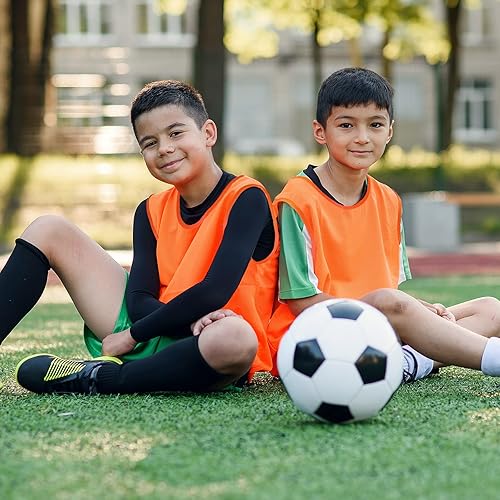 Miniatura 6 de Sintege 24 piezas de malla de nailon Scrimmage Team Practice Chalecos Pinnies Jerseys para niños Jóvenes Deportes Baloncesto Fútbol Fútbol