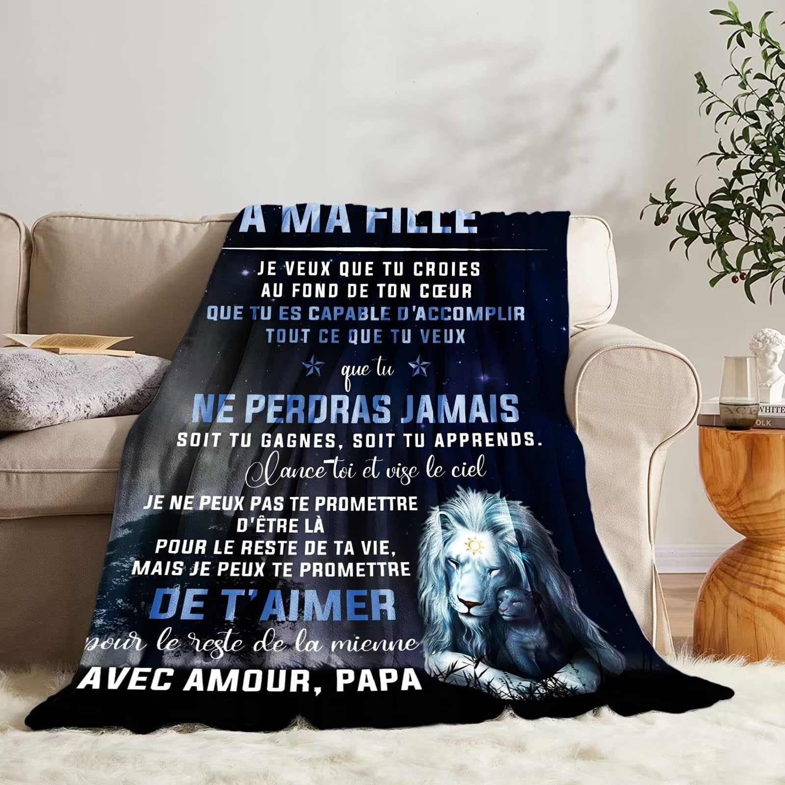ZINELLO DESIGN - Plaid personalizzato morbido per regalare alla sua amica. Idea regalo originale utile per un compleanno di Natale di un matrimonio