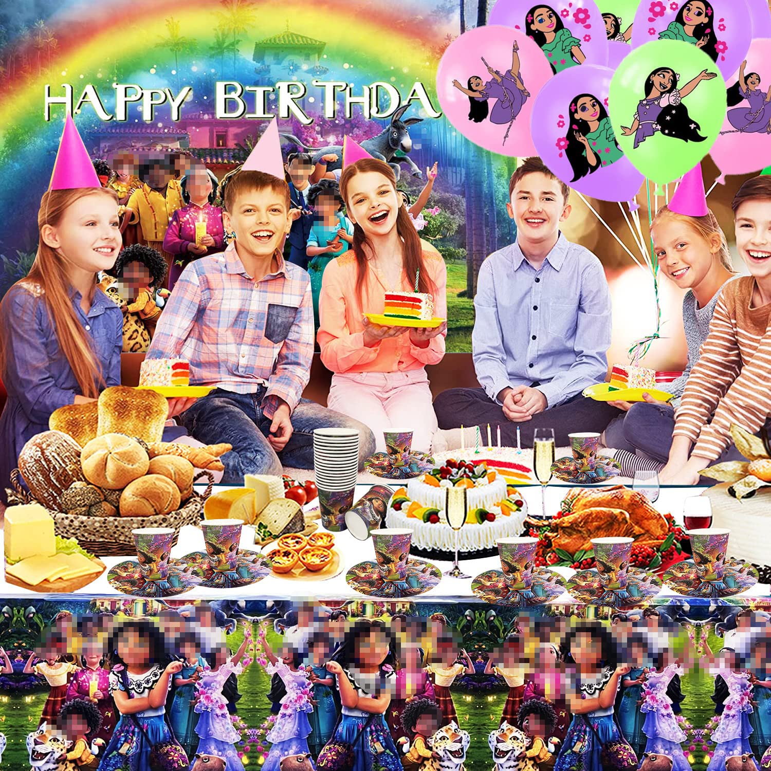 SHAMO Sfondo di Compleanno a Tema Encanto, Sfondo Fotografico per Stile Colombiano ,Decorazione per Feste Banner Up Party Photo Props 5 x 3 Piedi (1,5 x 1 m)