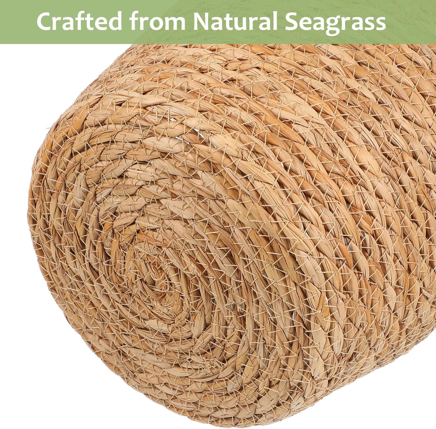 FOMIYES Woven Straw Flower Basket, Seagrass Planters Pot, Garden Plant Pot Containers Wicker Rattan Vase Sundries Organizer Storage Bins for Indoor Outdoor Plants