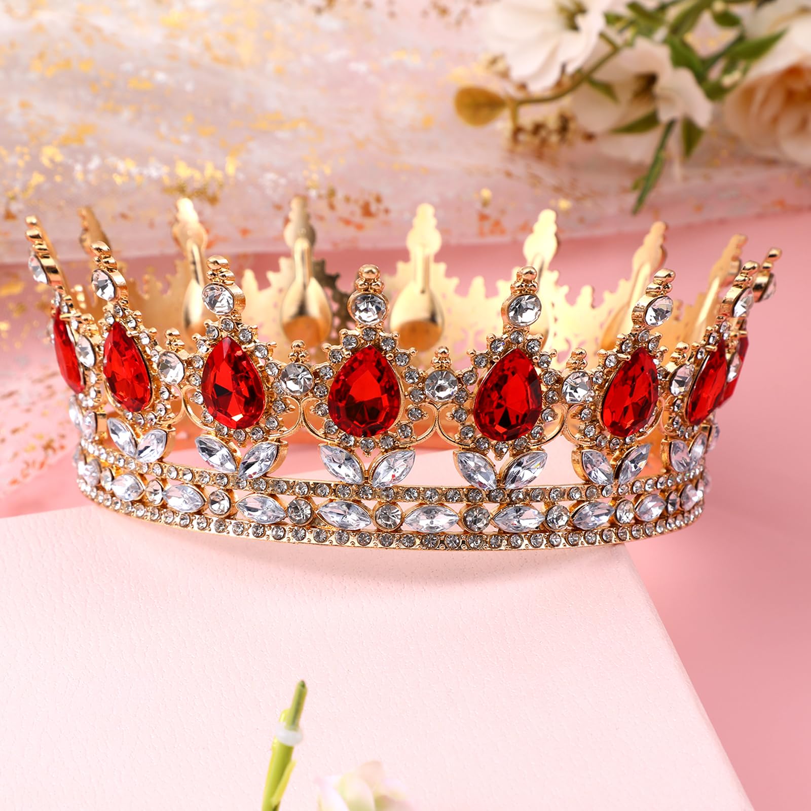 1 sztuka korona dla panny młodej, diadem księżniczki, kryształowa diadem, diadem księżniczki, kryształki stras, opaska na czoło, korona, na wesele, tiary, błyszczące diadem, ozdoba do włosów, korona