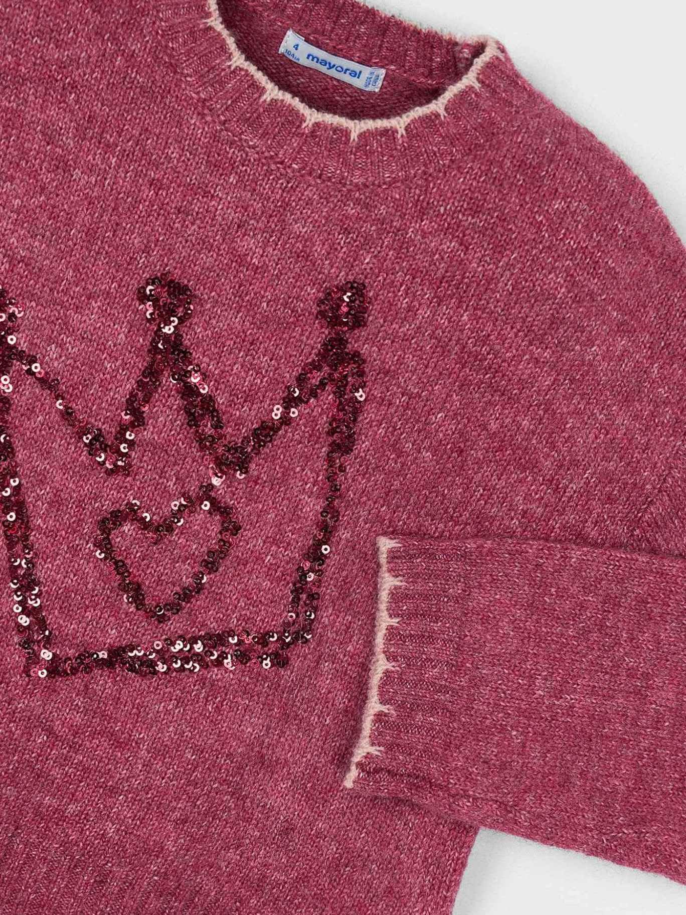 Mayoral Maglione Ricamo Lustrini per Bambine e Ragazze Cilieg mez 5 Anni (110cm)