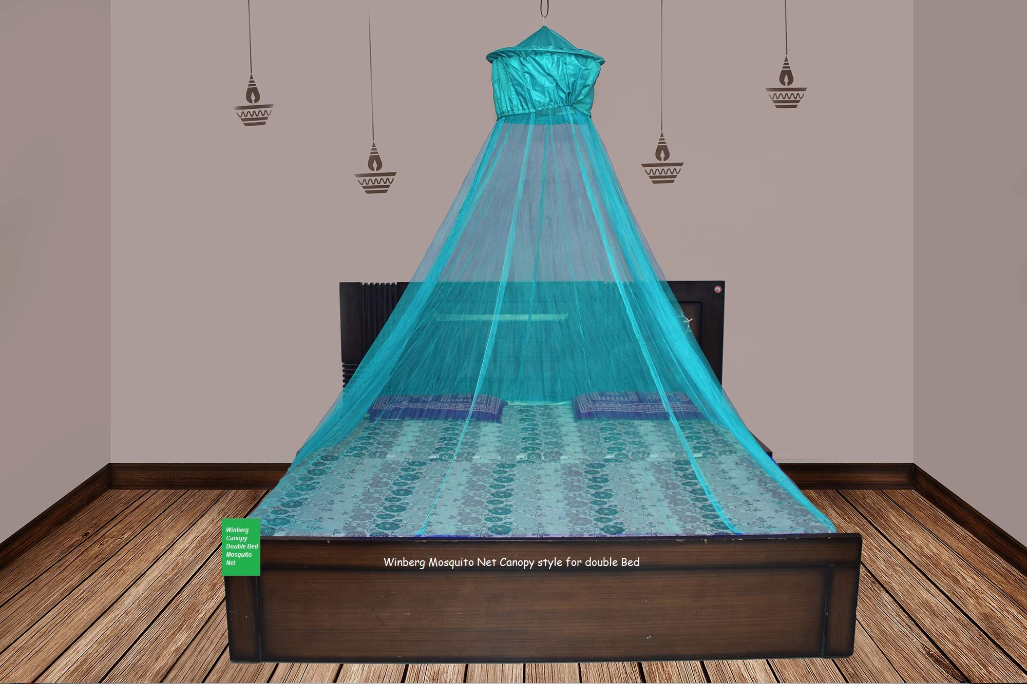 Winberg ® Mosquito Net Double Bed Canopy Maximum Insect Net Protection No Skin Irritation Deet Free Natural Repellent (Random Colour) Canopy011-image-42