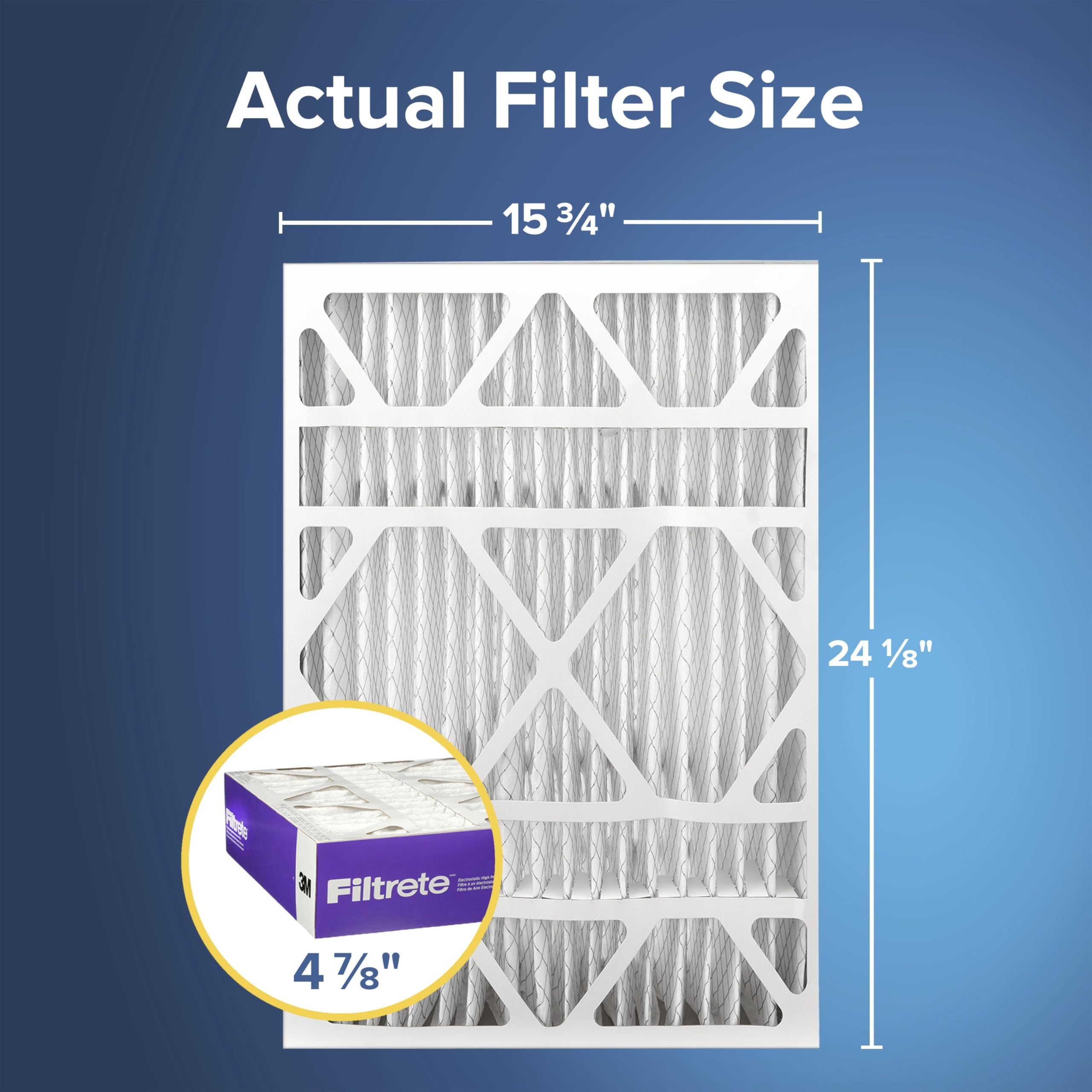 Filtrete Healthy Living Ultra Deep allergènes filtre plissé, MPR 1550, 50,8 cm X 50,8 cm X 10,2 cm (4–3/20,3 cm de profondeur), 4-pack, NDP01-5IN-2