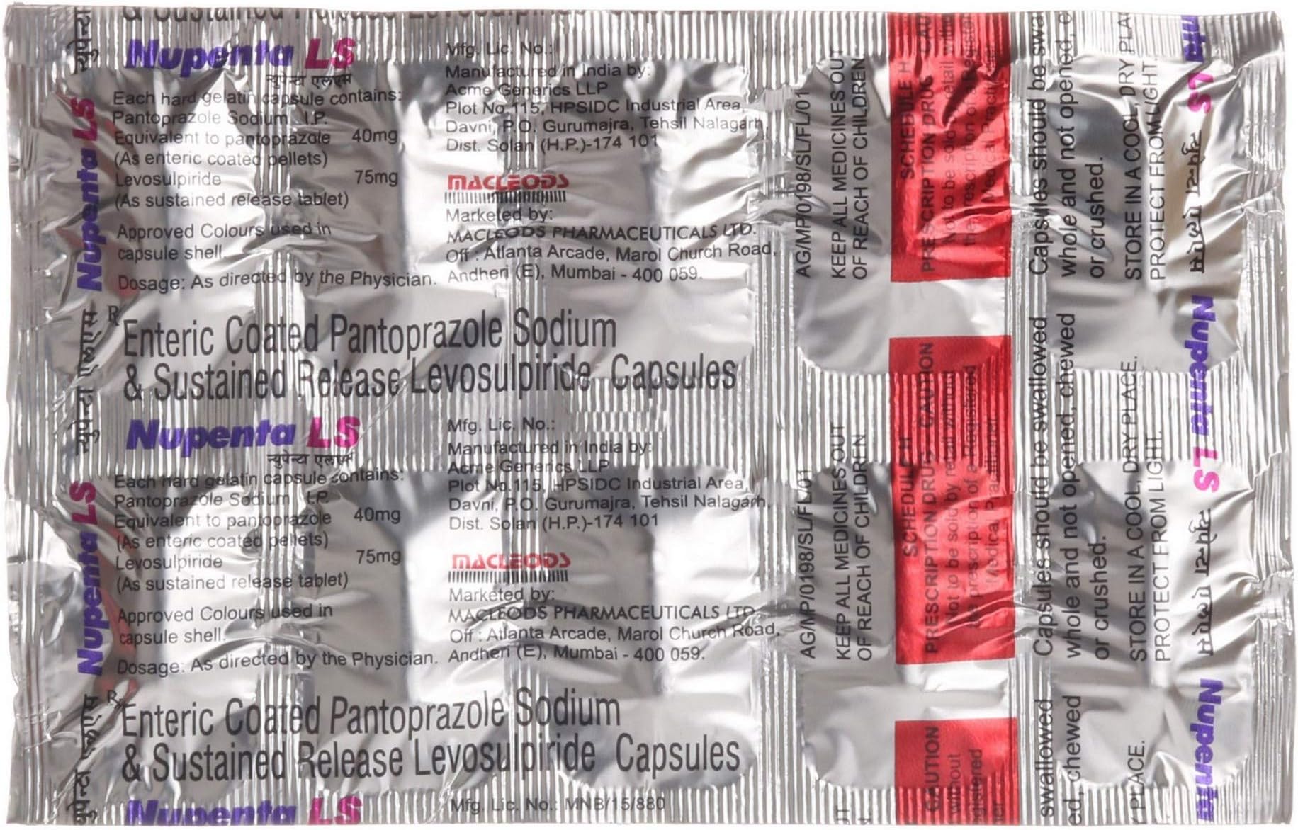 Nupenta LS - Strips of 10 Capsules