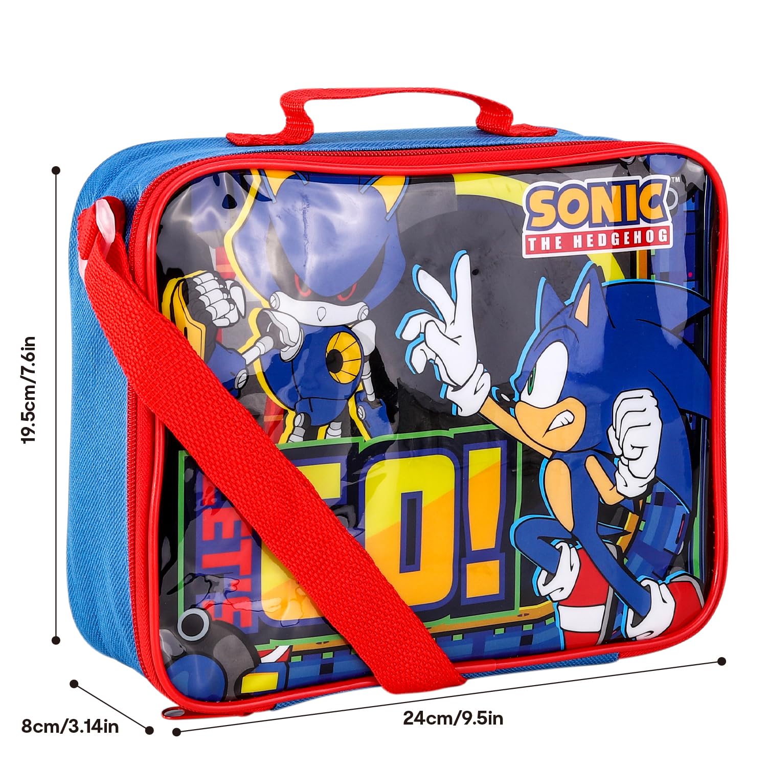 TDL Sonic The Hedgehog Lunch Bag, LUNCH11_SONIC, Blue - Image 2