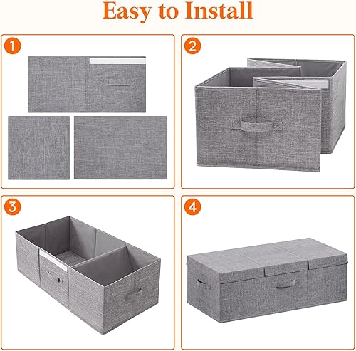 Miniatura 8 de Lifewit Contenedores de almacenamiento debajo de la cama de 80 L, 9.8 pulgadas de alto debajo de la cama, organizador de almacenamiento de ropa