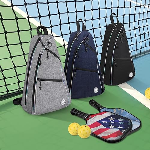 Miniatura 6 de GIGAPOWER Bolsa de pickleball  Mochila de pickleball para hombres y mujeres  Bolsa ajustable  Mochila deportiva cruzada reversible con luz colorida