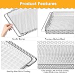 Air Fryer Basket Replacement for COSORI CS130 CO130 Series Toaster Air Fryer Convection Oven, 14.17 * 11.81'' Non-Stick Mesh Air Fryer Steel Basket Wire Rack Accessories Parts, Dishwasher Safe