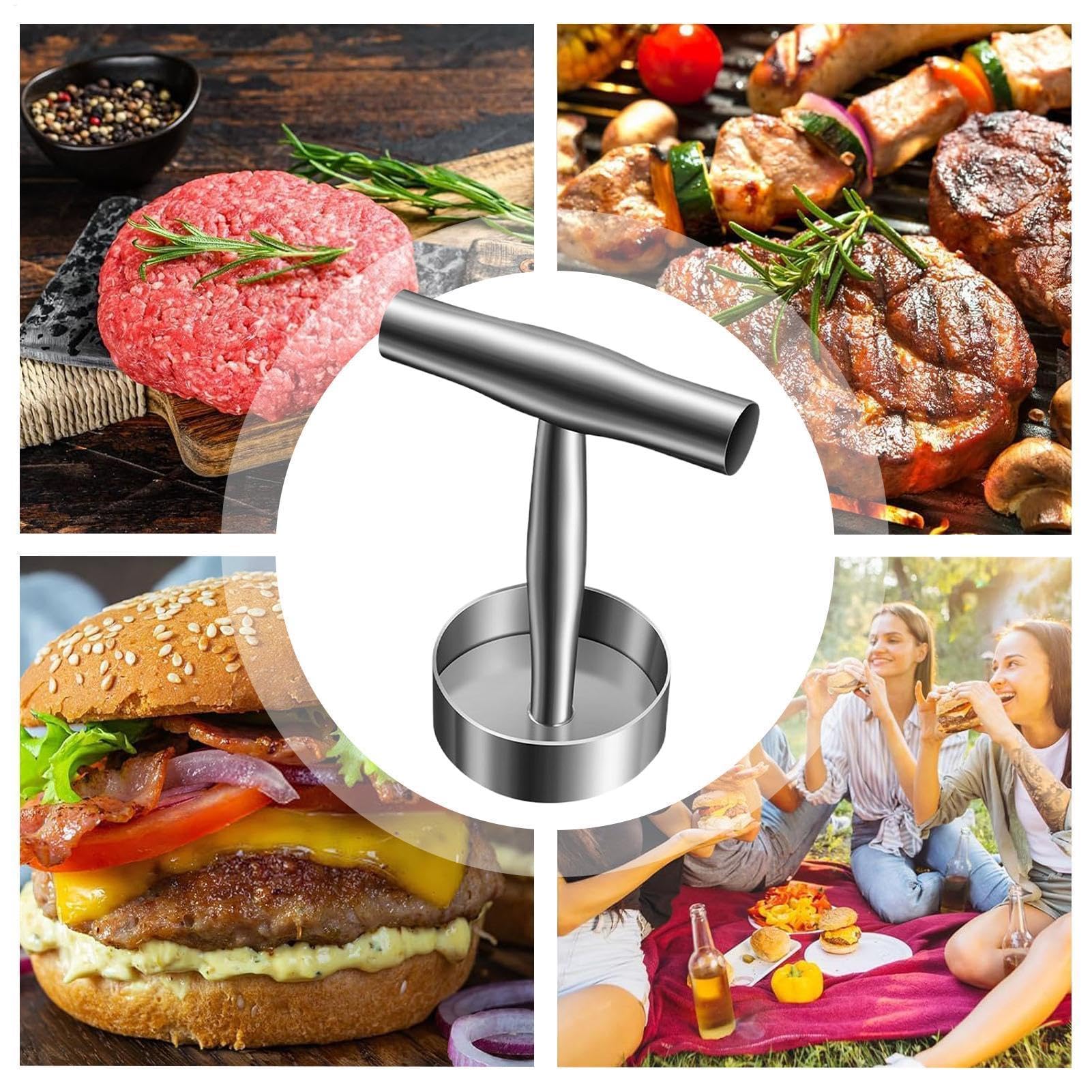 RÖSLE Presse à Hamburgers PRO - Formeur Steaks En Acier Inoxydable 11 Cm Lavable Au Lave-Vaisselle