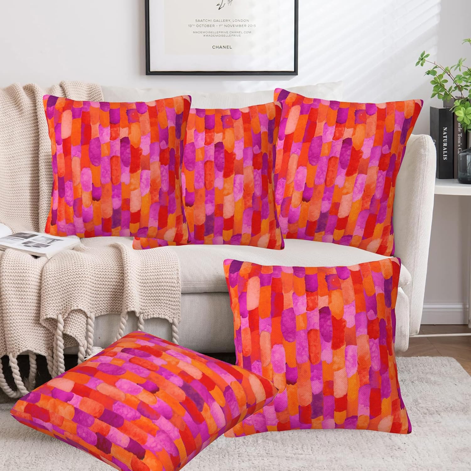 Throw Pillow Covers Vintage Flowers Pillow Covers 20x20 Inch Set of 2 Throw Pillows Decorative Pillow Cases Cushion Covers for Bedroom Livingroom Sofa Farm House - Image 6