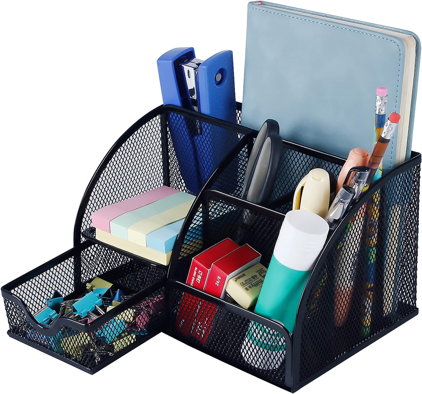 EasyPAG Schreibtisch-Organizer Set - Metallnetz Stifthalter Mit Schublade