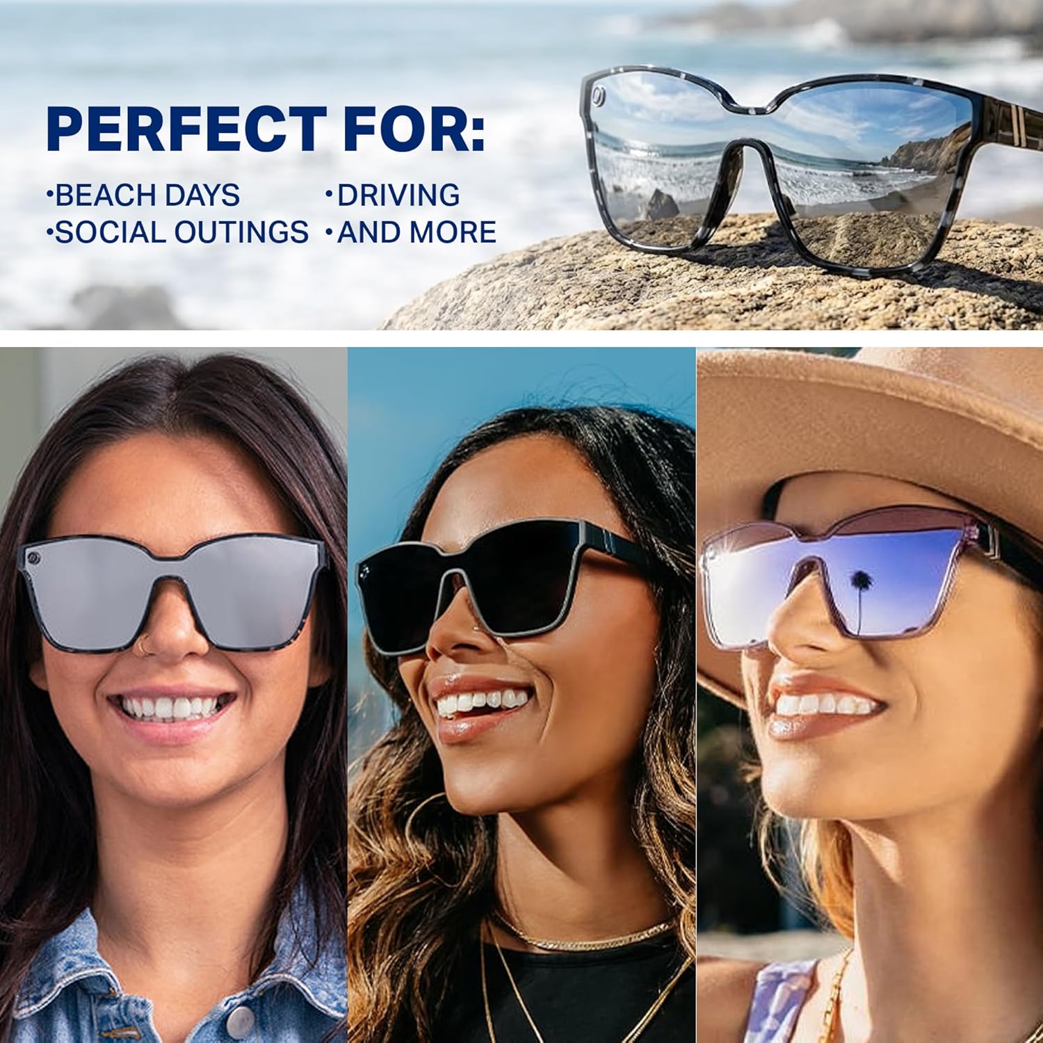 Blenders Buttertron Series – Single Lens Polarized Sunglasses with Cat-Eye Frames – 100% UV Protection – For Men & Women